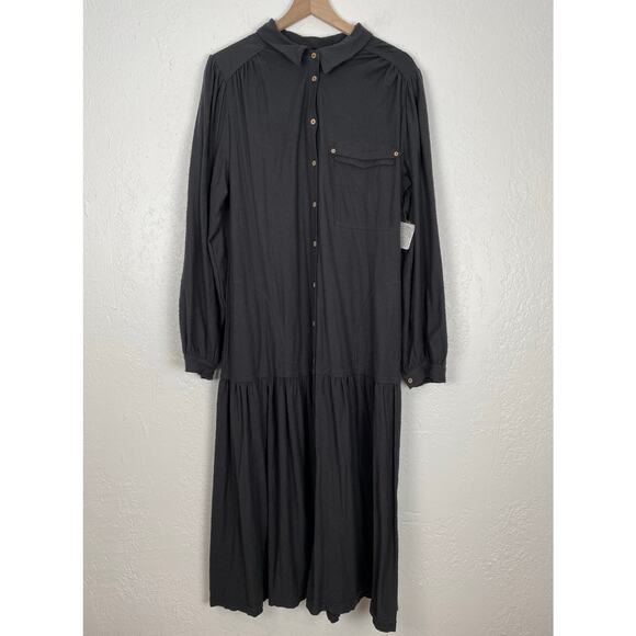 Free People Beach Old Bay Maxi Shirt Dress NWT Size Large - Picture 4 of 6